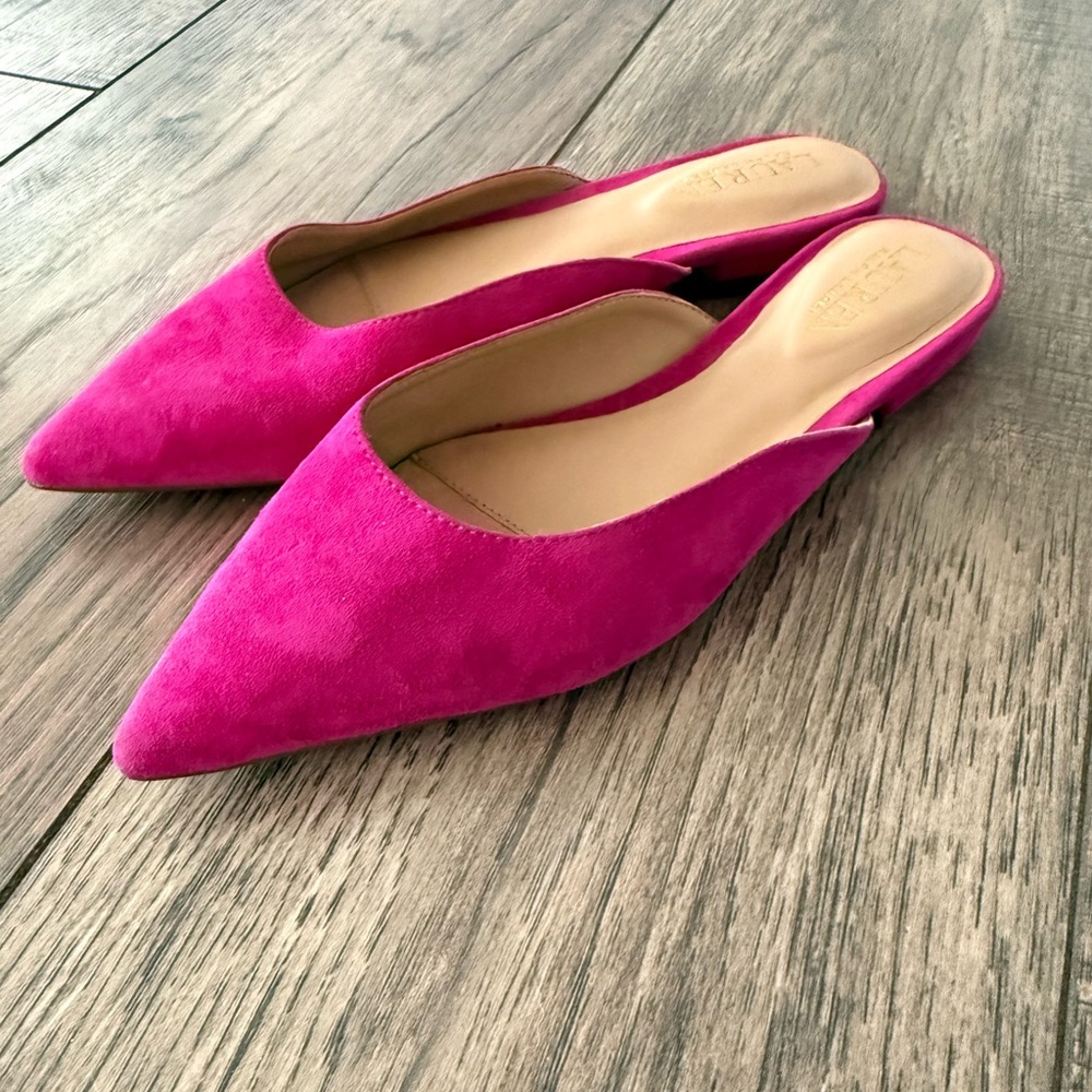 Ralph Lauren  Women's Londyn Fuchsia  Suede Mule Ballet - Picture 3 of 6